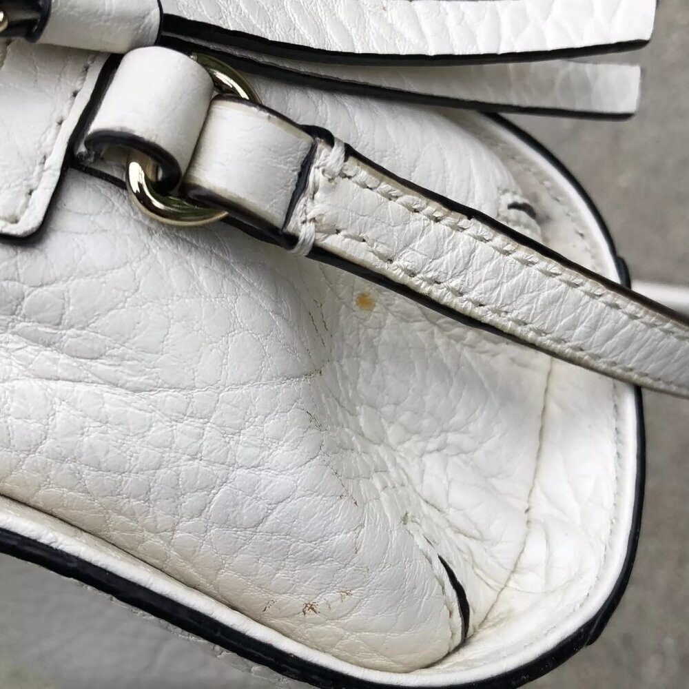 KATE SPADE Perri Lane Bubbles Crossbody Purse White Shoulder Bag Pebble Leather - Picture 4 of 11